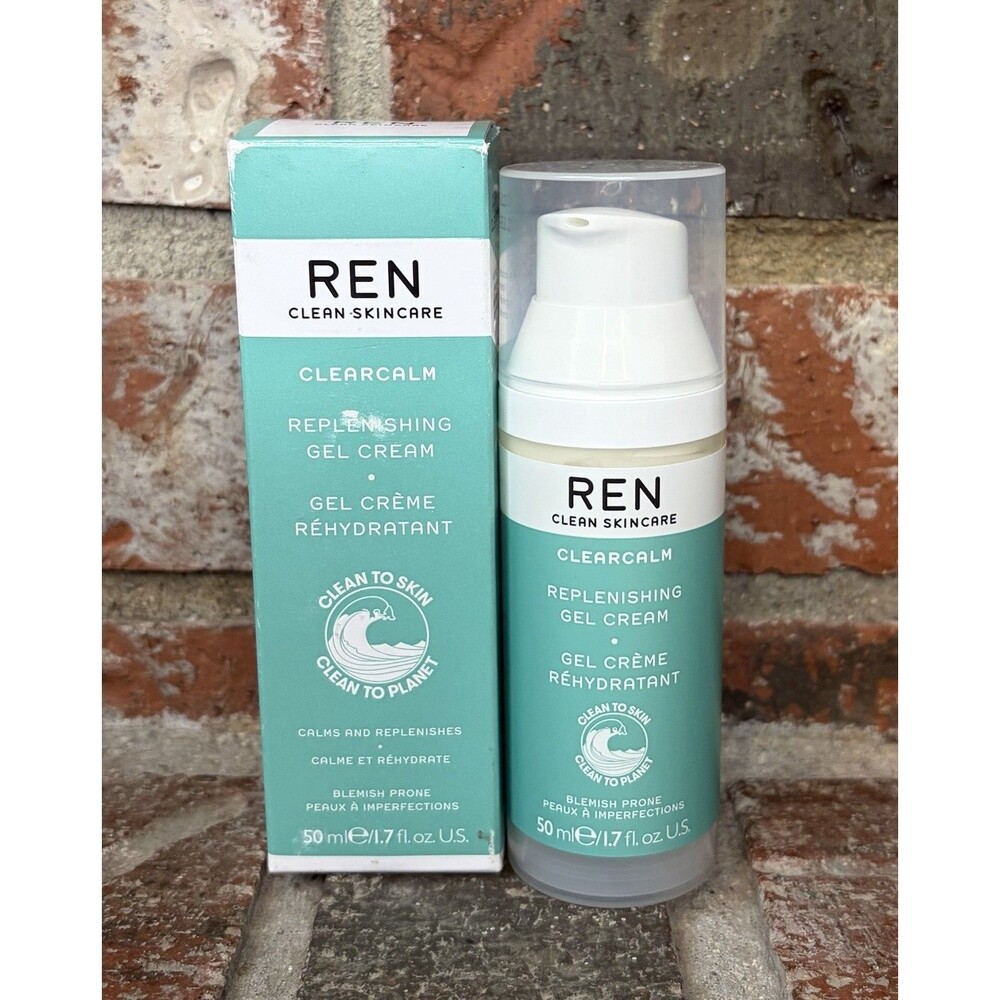 REN Clean Skincare Clearcalm Replenishing gel Cream 1.7 oz/50mL NIB Full Size